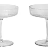 Coupe A Champagne Ripple Verre/ Set De 2 - Verre Strie - Ferm Living