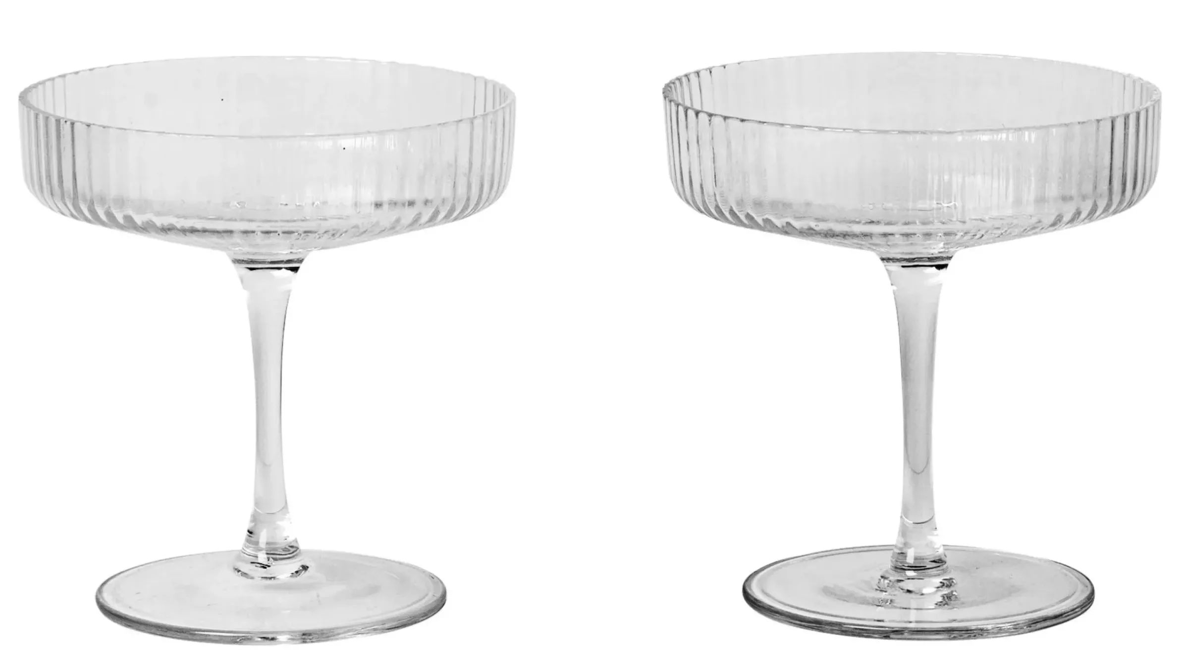 Coupe A Champagne Ripple Verre/ Set De 2 - Verre Strie - Ferm Living