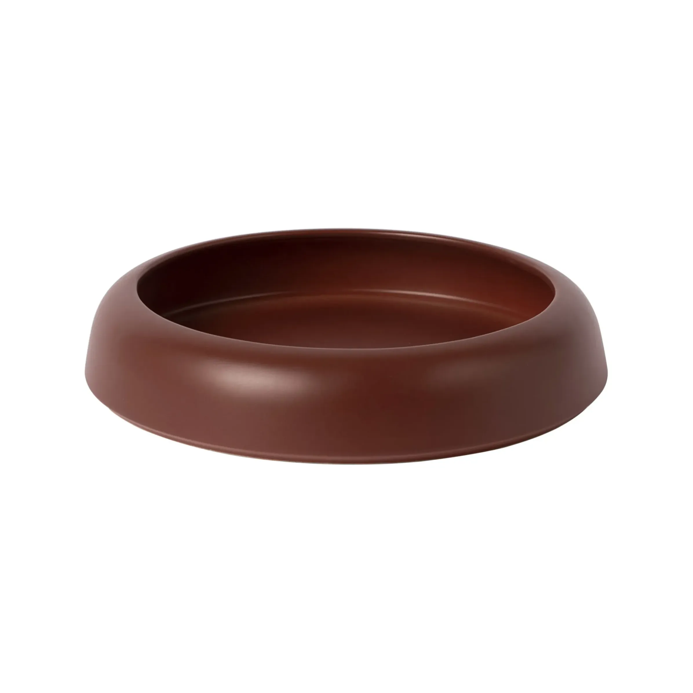 Coupe Omar 02 Ceramique Marron Beige / Plat - Large / O 30,8 X H 6,3 Cm - Fait Main - Raawii