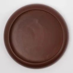 Coupe Omar 02 Ceramique Marron Beige / Plat - Large / O 30,8 X H 6,3 Cm - Fait Main - Raawii