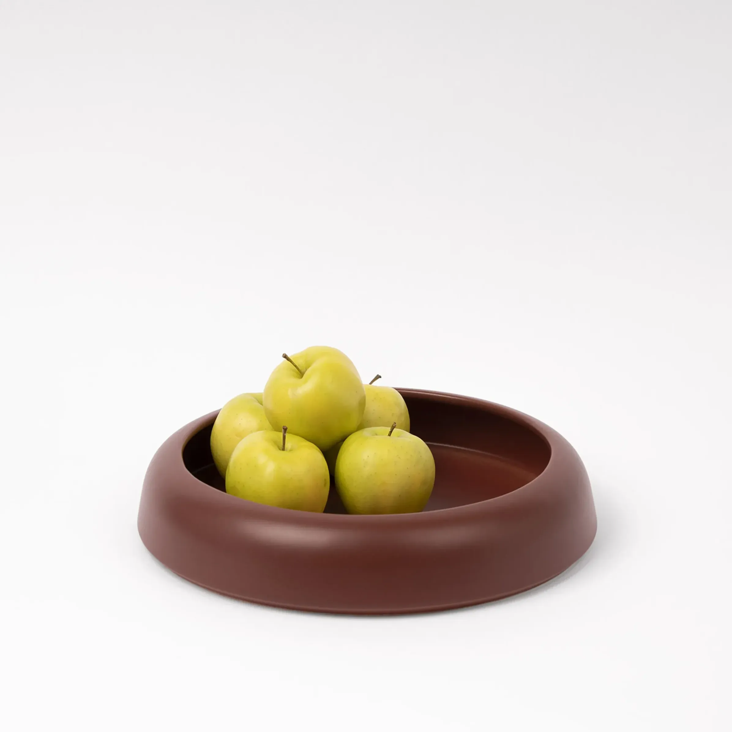 Coupe Omar 02 Ceramique Marron Beige / Plat - Large / O 30,8 X H 6,3 Cm - Fait Main - Raawii