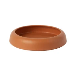 Coupe Omar 02 Ceramique Orange Marron / Plat - Large / O 30,8 X H 6,3 Cm - Fait Main - Raawii