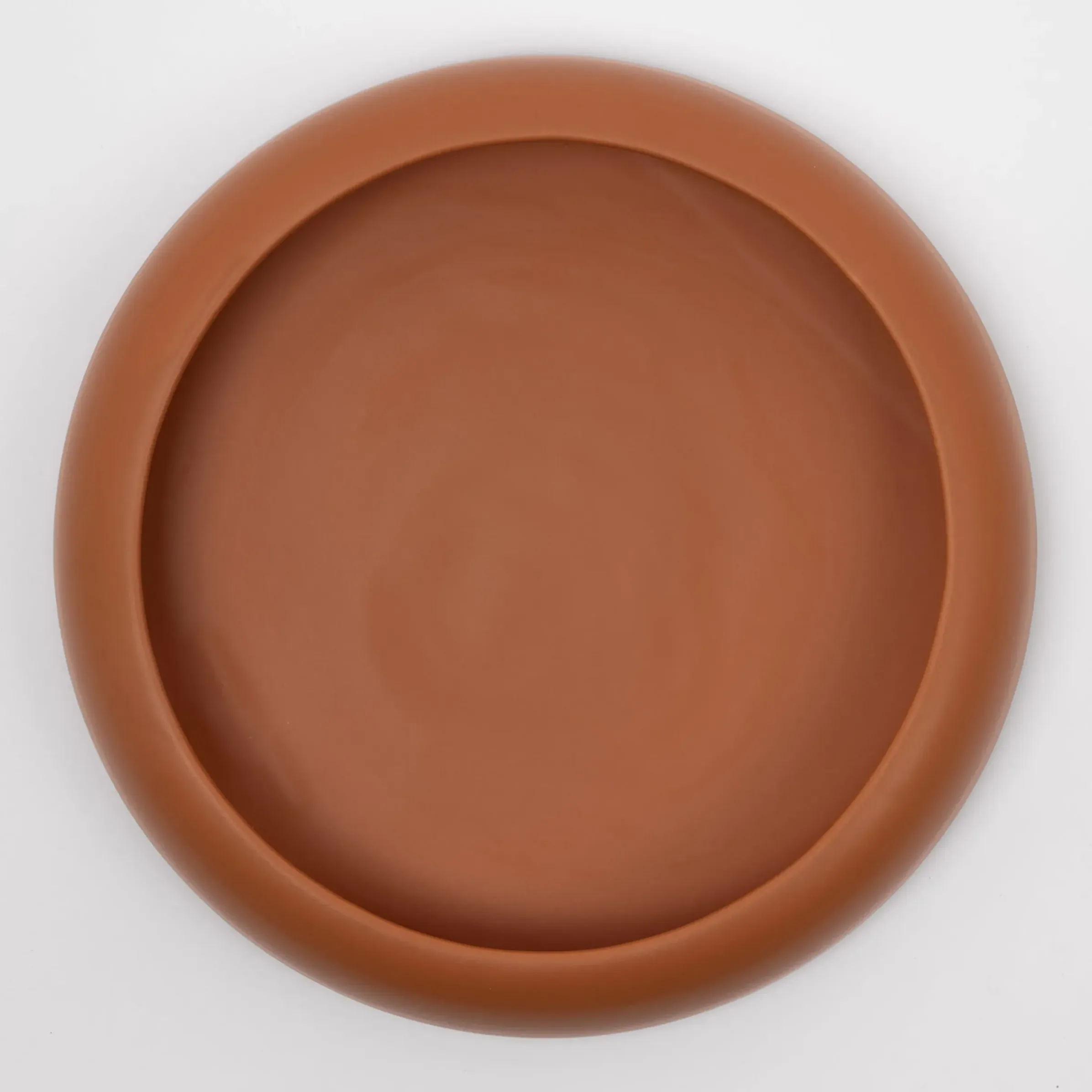 Coupe Omar 02 Ceramique Orange Marron / Plat - Large / O 30,8 X H 6,3 Cm - Fait Main - Raawii