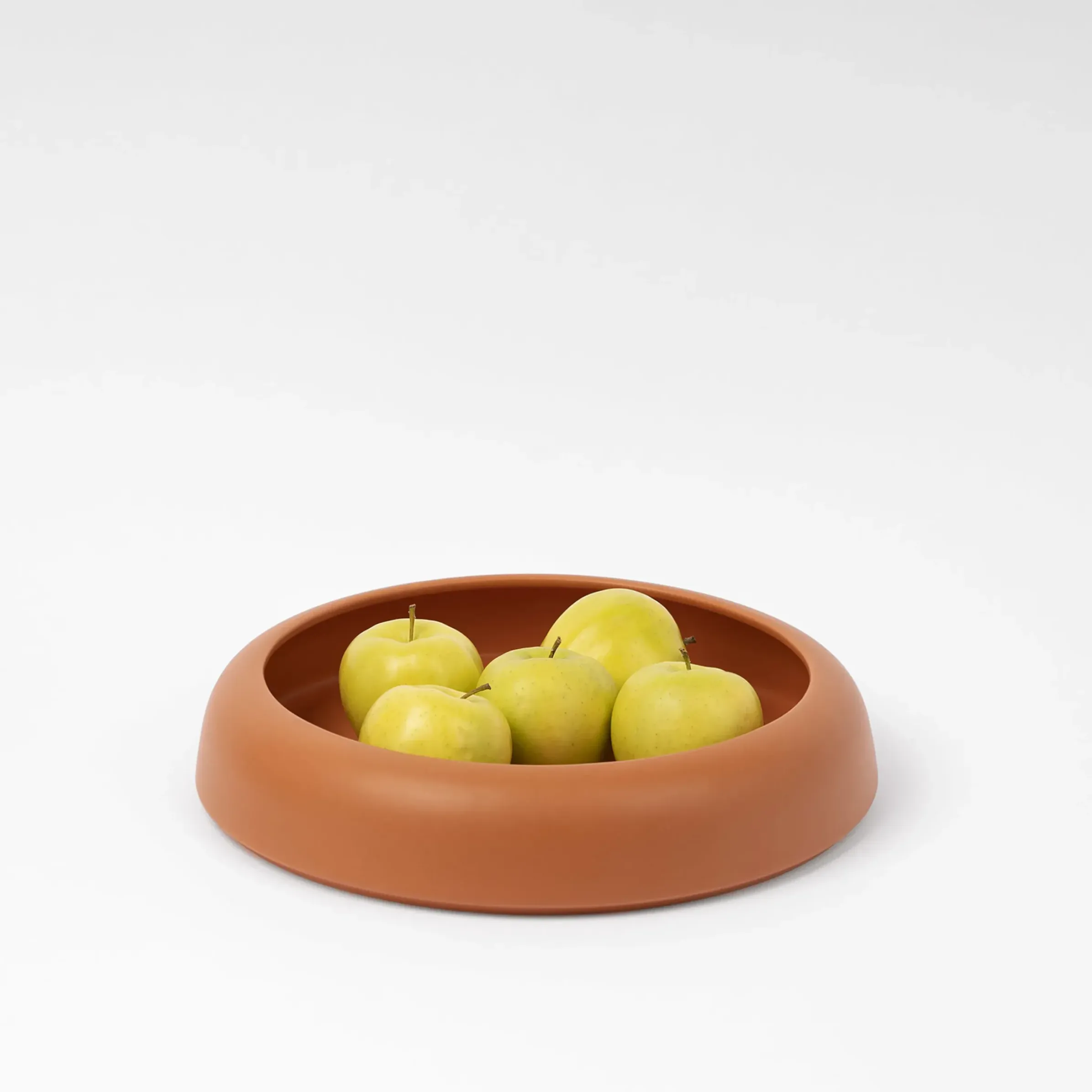 Coupe Omar 02 Ceramique Orange Marron / Plat - Large / O 30,8 X H 6,3 Cm - Fait Main - Raawii