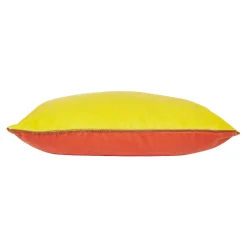Coussin Bibi Big Tissu Jaune Rouge Orange Par Jose Levy / 48 X 35 Cm - Exclusivite Made In Design - Lelievre Paris