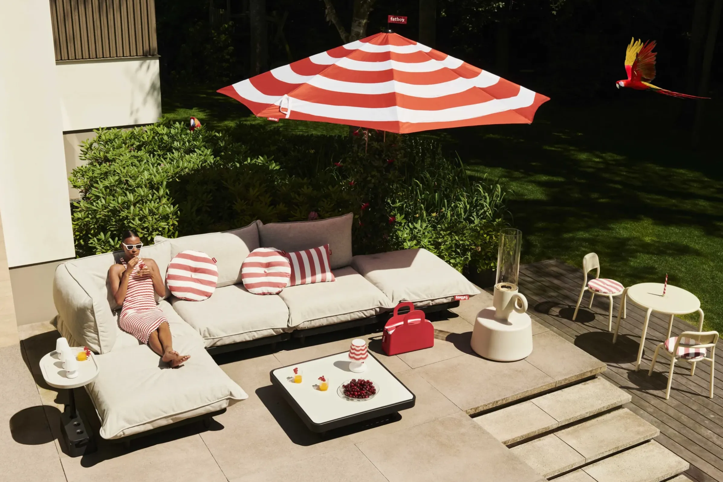 Coussin D'extérieur King Outdoor Tissu Bleu / Tissu Olefin - 66 X 40 Cm - Fatboy