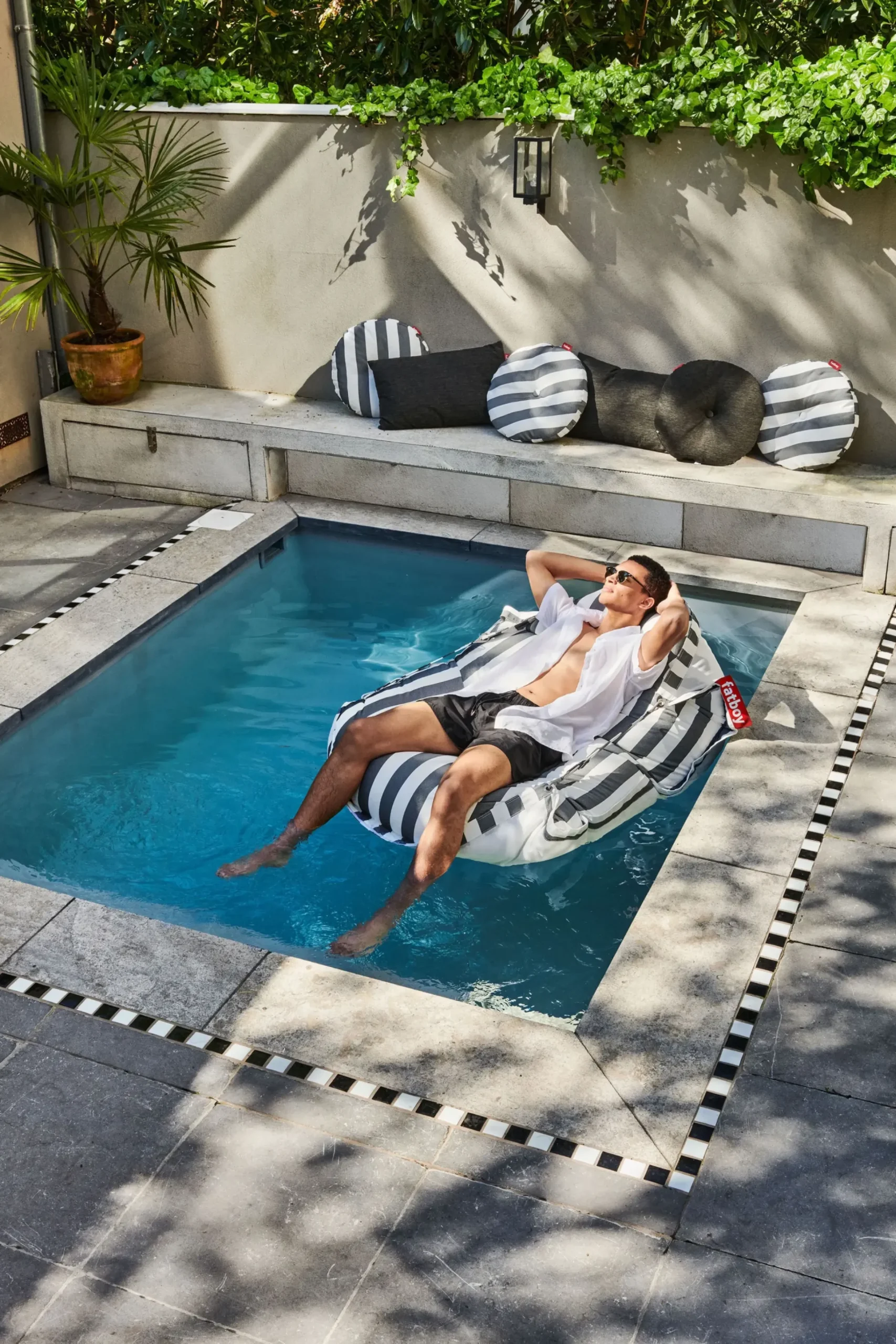 Coussin D'extérieur King Outdoor Tissu Bleu / Tissu Olefin - 66 X 40 Cm - Fatboy