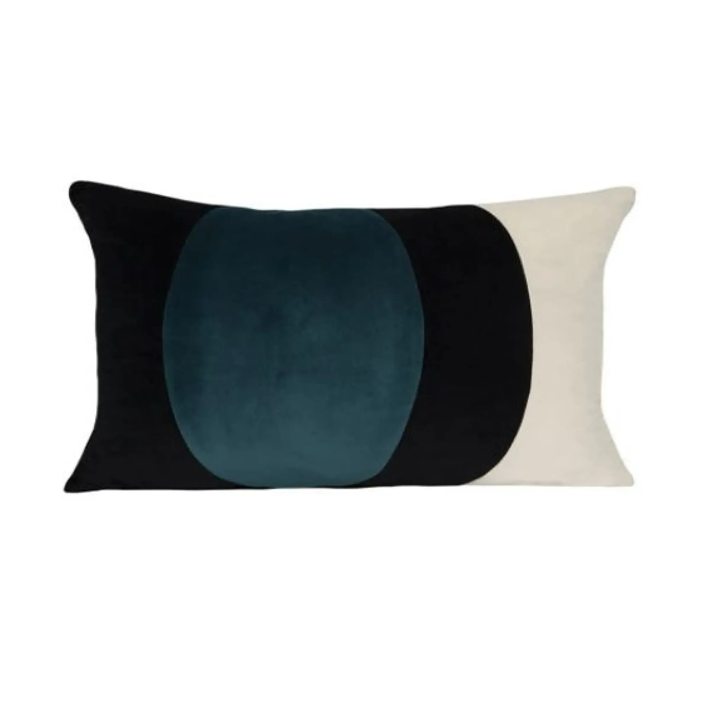 Coussin Lune Tissu Bleu / Velours - 50 X 30 Cm - Maison Sarah Lavoine