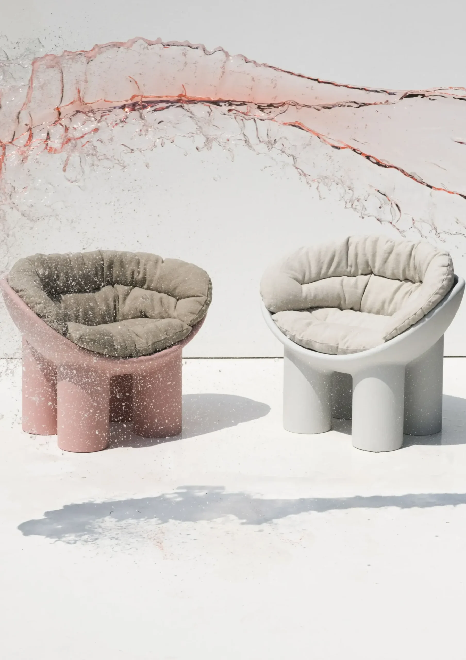 Coussin Tissu Blanc Beige Indoor / Pour Fauteuil Roly Poly - Driade