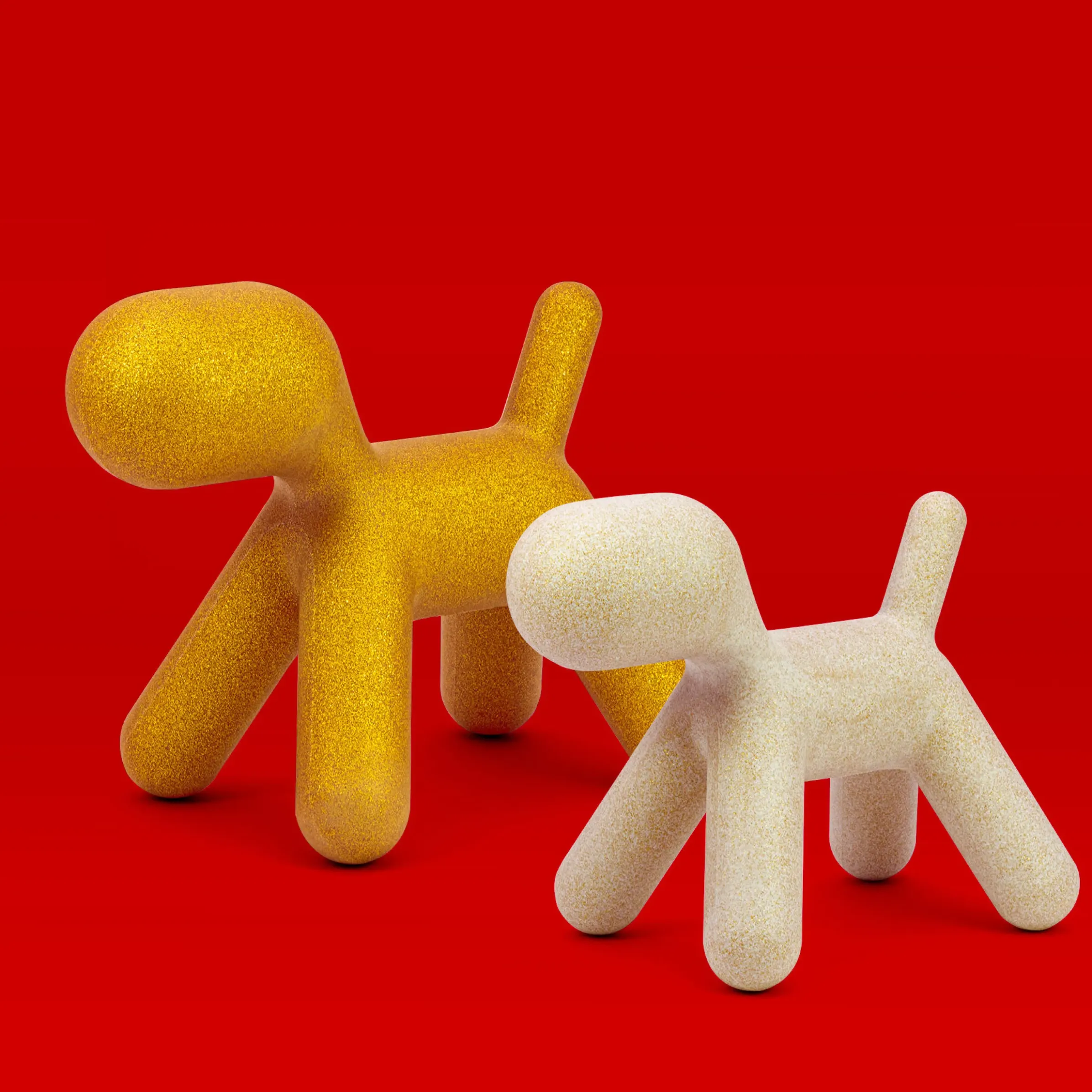Décoration Puppy Large Plastique Blanc / L 69 Cm - Paillete : Edition Limitee Noel 2021 - Magis