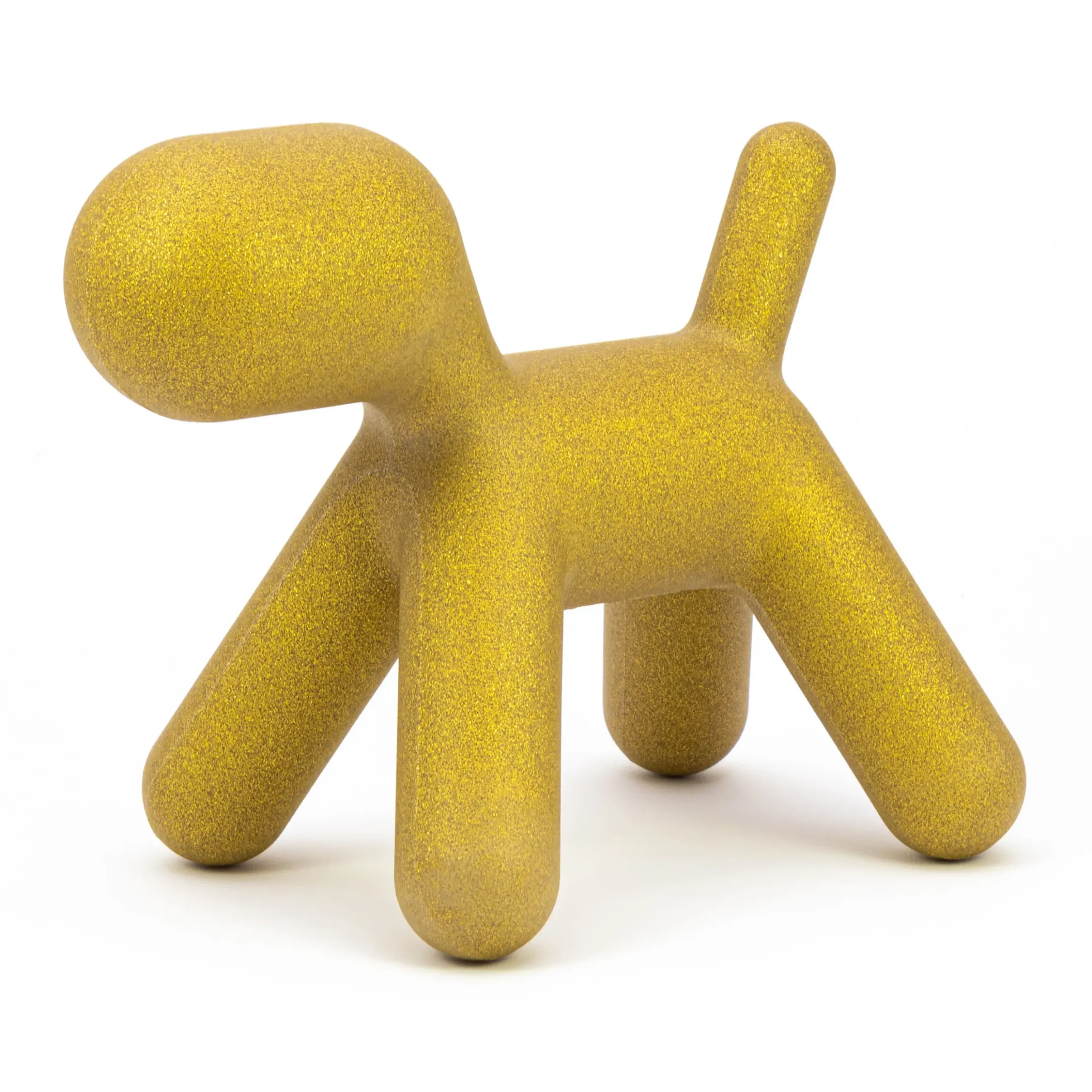 Décoration Puppy Medium Plastique Jaune / L 56 Cm - Paillete : Edition Limitee Noel 2021 - Magis