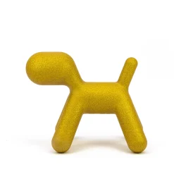 Décoration Puppy Small Plastique Jaune / L 42 Cm - Paillete : Edition Limitee Noel 2021 - Magis
