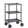 Desserte Flow Metal Bleu / 3 Plateaux - Acier Gaufre - Muuto