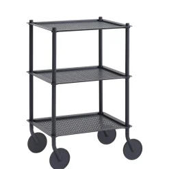 Desserte Flow Metal Bleu / 3 Plateaux - Acier Gaufre - Muuto