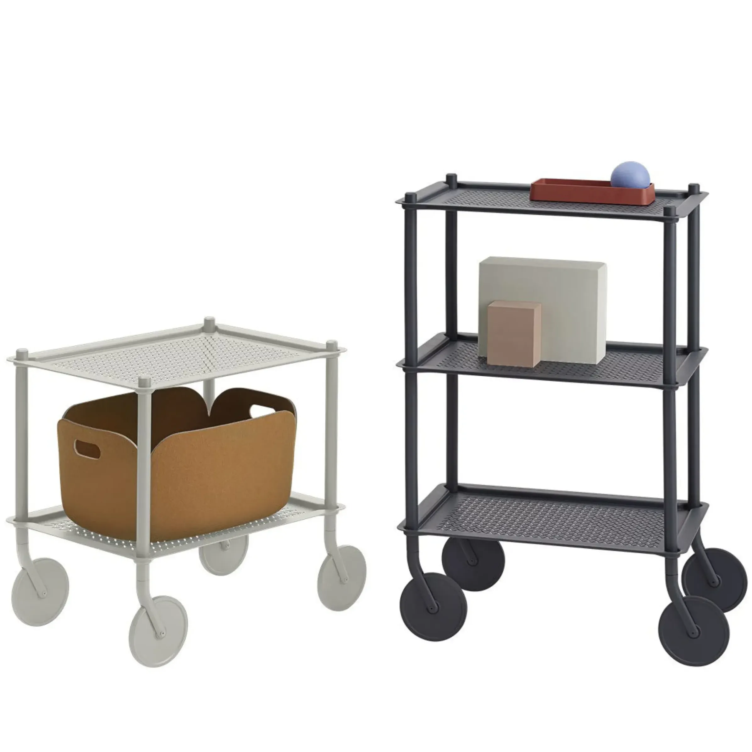Desserte Flow Metal/ 2 Plateaux - Acier Gaufre - Muuto