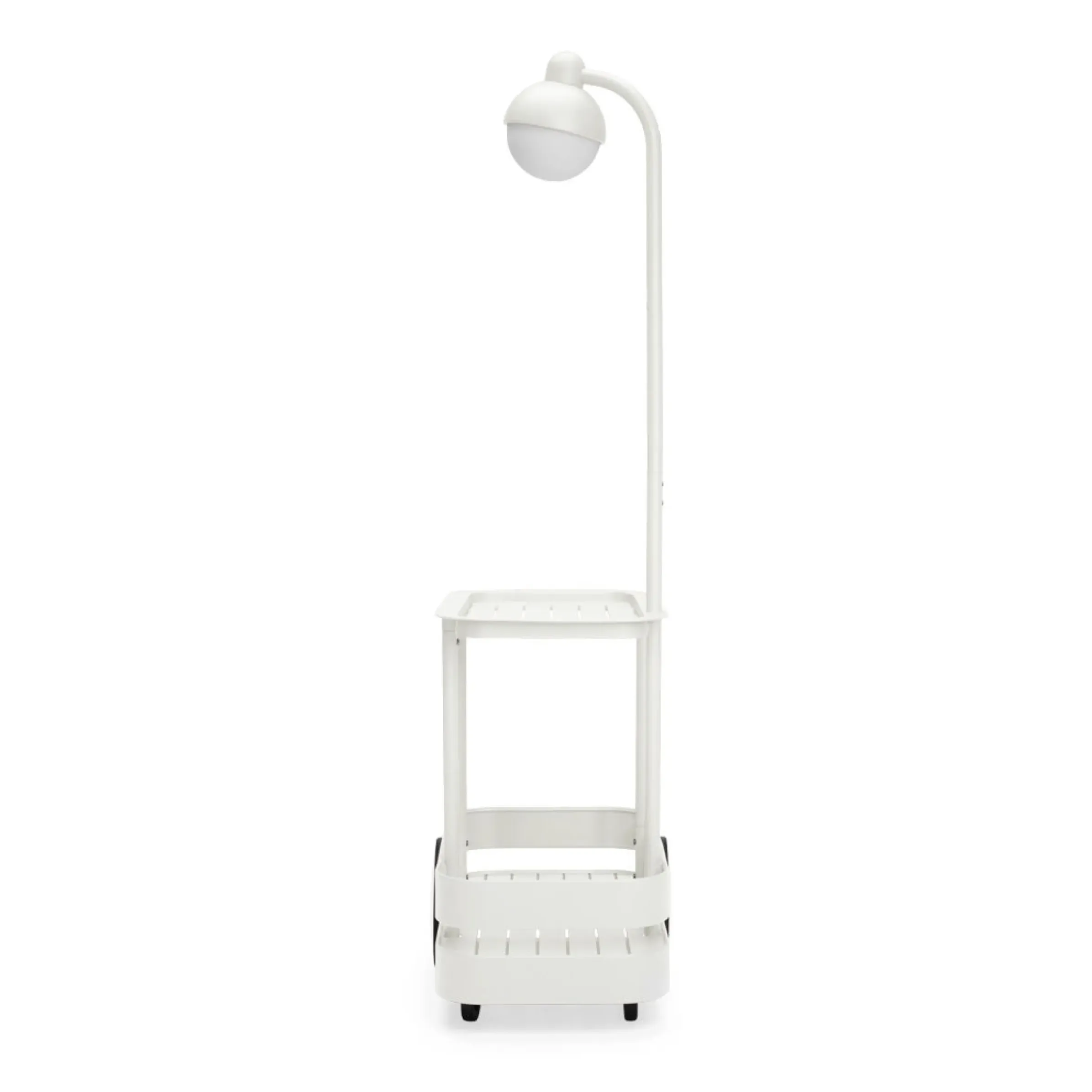 Desserte Jolly Trolley Metal Gris / Lampe Sans Fil Recharge Usb - 78 X 55 X H 200 Cm - Fatboy