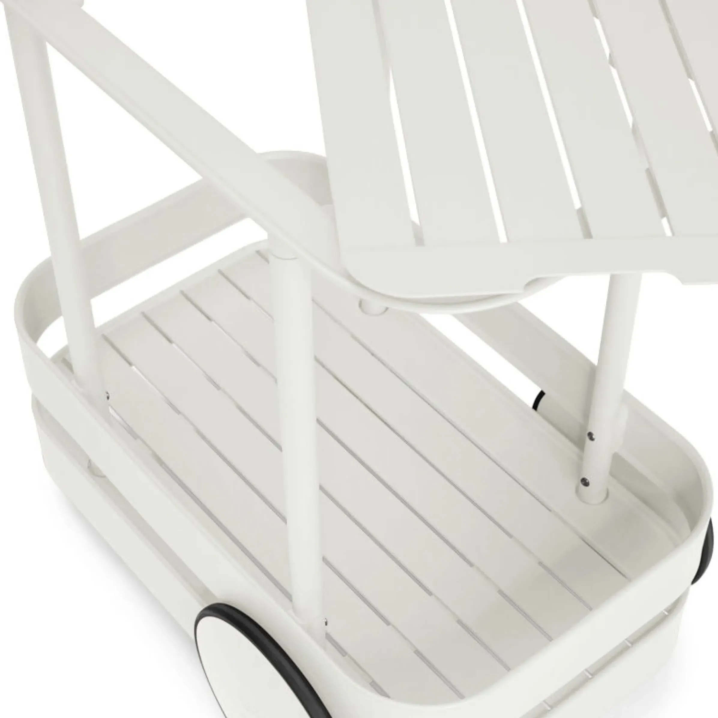 Desserte Jolly Trolley Metal Gris / Lampe Sans Fil Recharge Usb - 78 X 55 X H 200 Cm - Fatboy