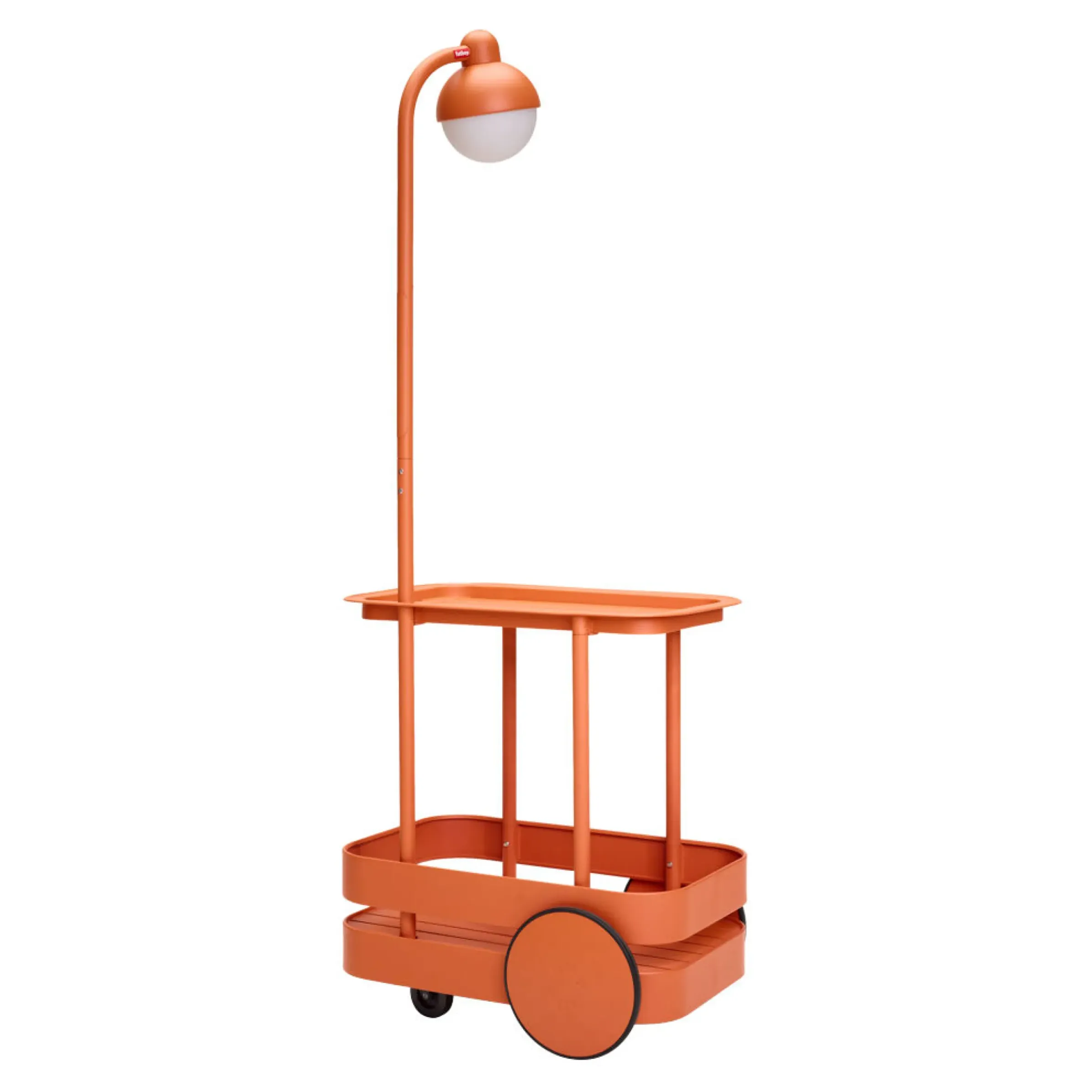 Desserte Jolly Trolley Metal Orange / Lampe Sans Fil Recharge Usb - 78 X 55 X H 200 Cm - Fatboy