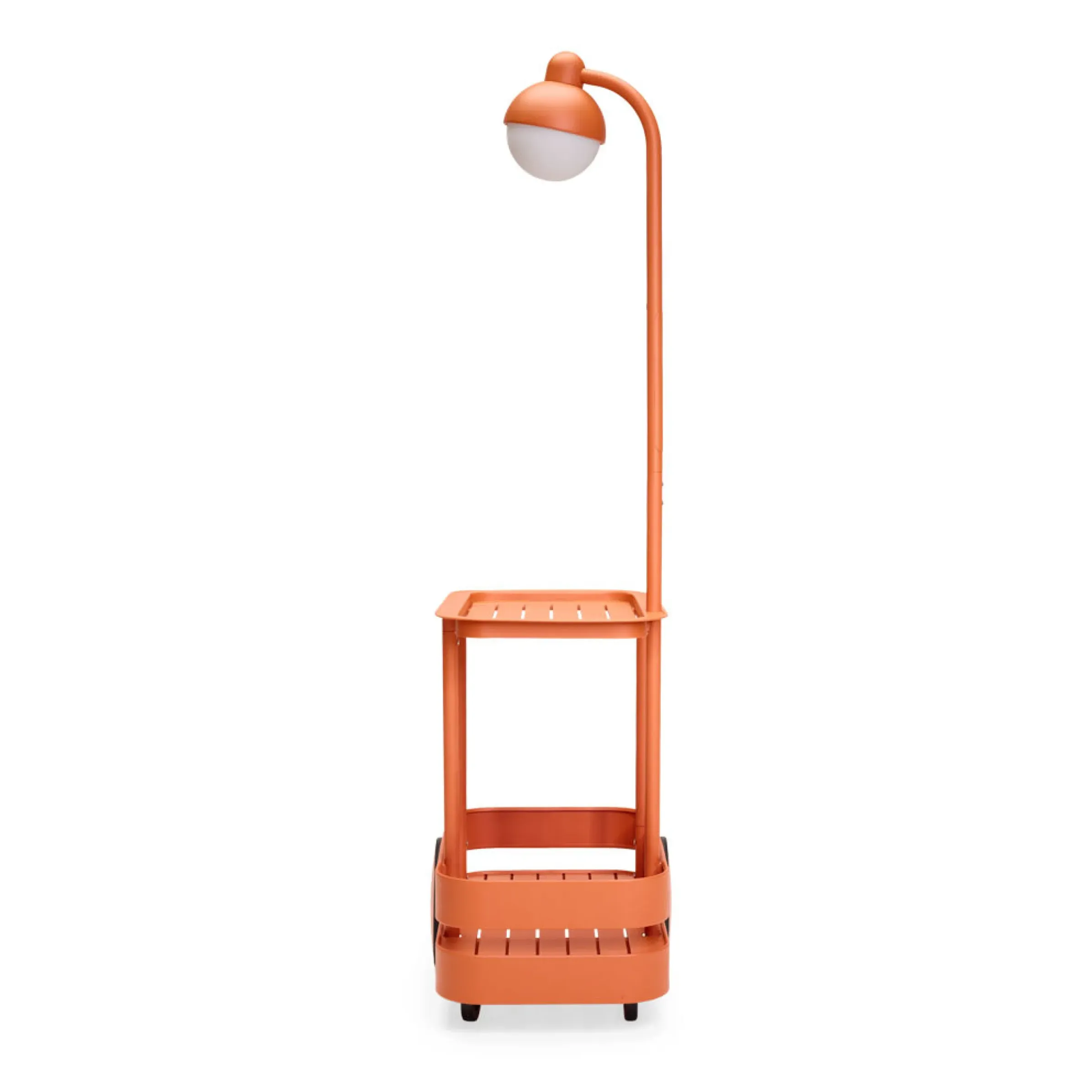 Desserte Jolly Trolley Metal Orange / Lampe Sans Fil Recharge Usb - 78 X 55 X H 200 Cm - Fatboy