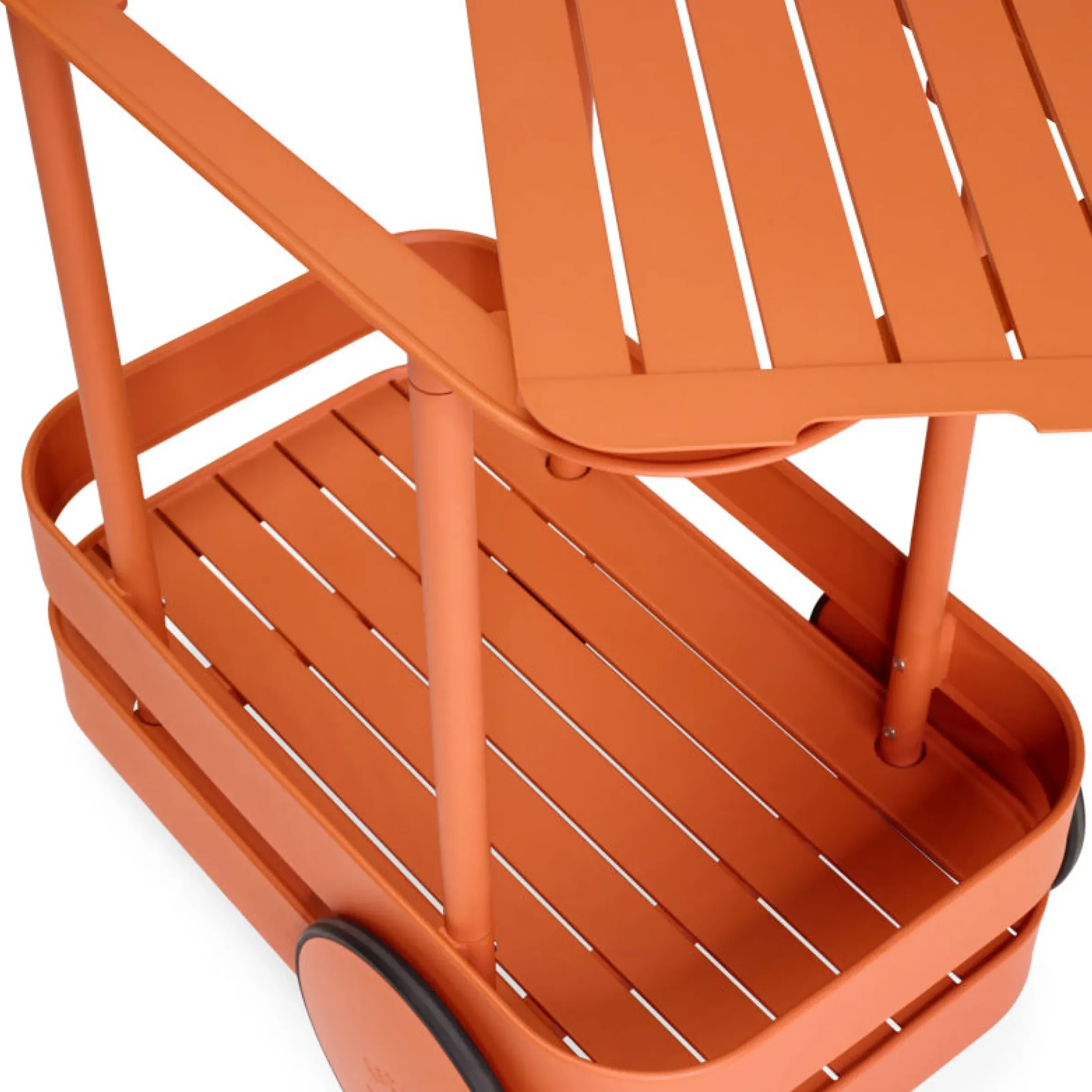 Desserte Jolly Trolley Metal Orange / Lampe Sans Fil Recharge Usb - 78 X 55 X H 200 Cm - Fatboy