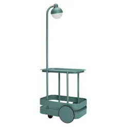 Desserte Jolly Trolley Metal Vert / Lampe Sans Fil Recharge Usb - 78 X 55 X H 200 Cm - Fatboy