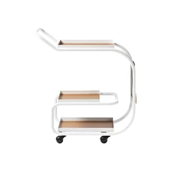 Desserte Zenzero Metal Cuir Blanc Marron / Cuir Recycle - Opinion Ciatti