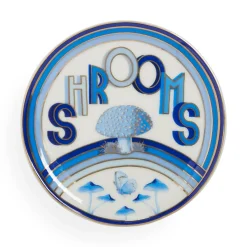Dessous De Verre Druggist Ceramique Blanc Bleu Or / Set De 4 - Porcelaine & Or - Jonathan Adler