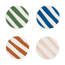 Dessous De Verre Oblique Ceramique/ Set De 4 - Ceramique - & Klevering