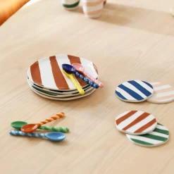 Dessous De Verre Oblique Ceramique/ Set De 4 - Ceramique - & Klevering