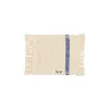 Dessous De Verre Savor Tissu Blanc Bleu / Coton Organique - Set De 4 - Ferm Living