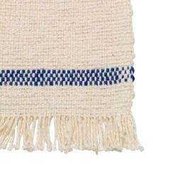 Dessous De Verre Savor Tissu Blanc Bleu / Coton Organique - Set De 4 - Ferm Living