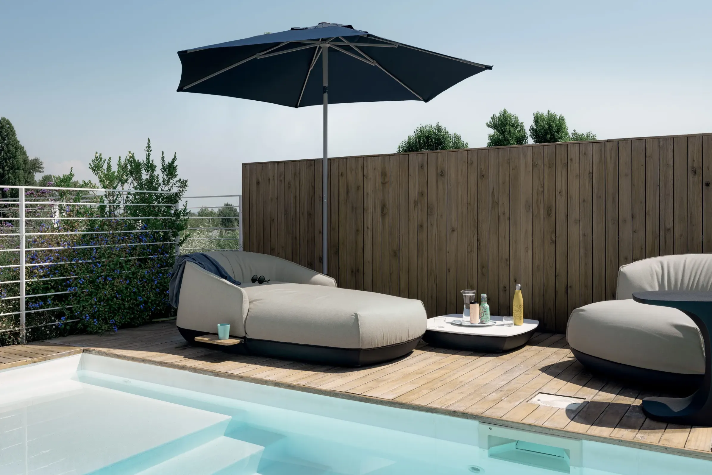 Dormeuse Exterieur Brioni Outdoor Tissu/ L 101 X P 183 Cm - Rembourre - Kristalia