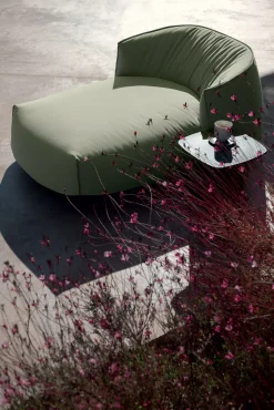 Dormeuse Exterieur Brioni Outdoor Tissu Vert / L 107 X P 156 Cm - Rembourre - Kristalia
