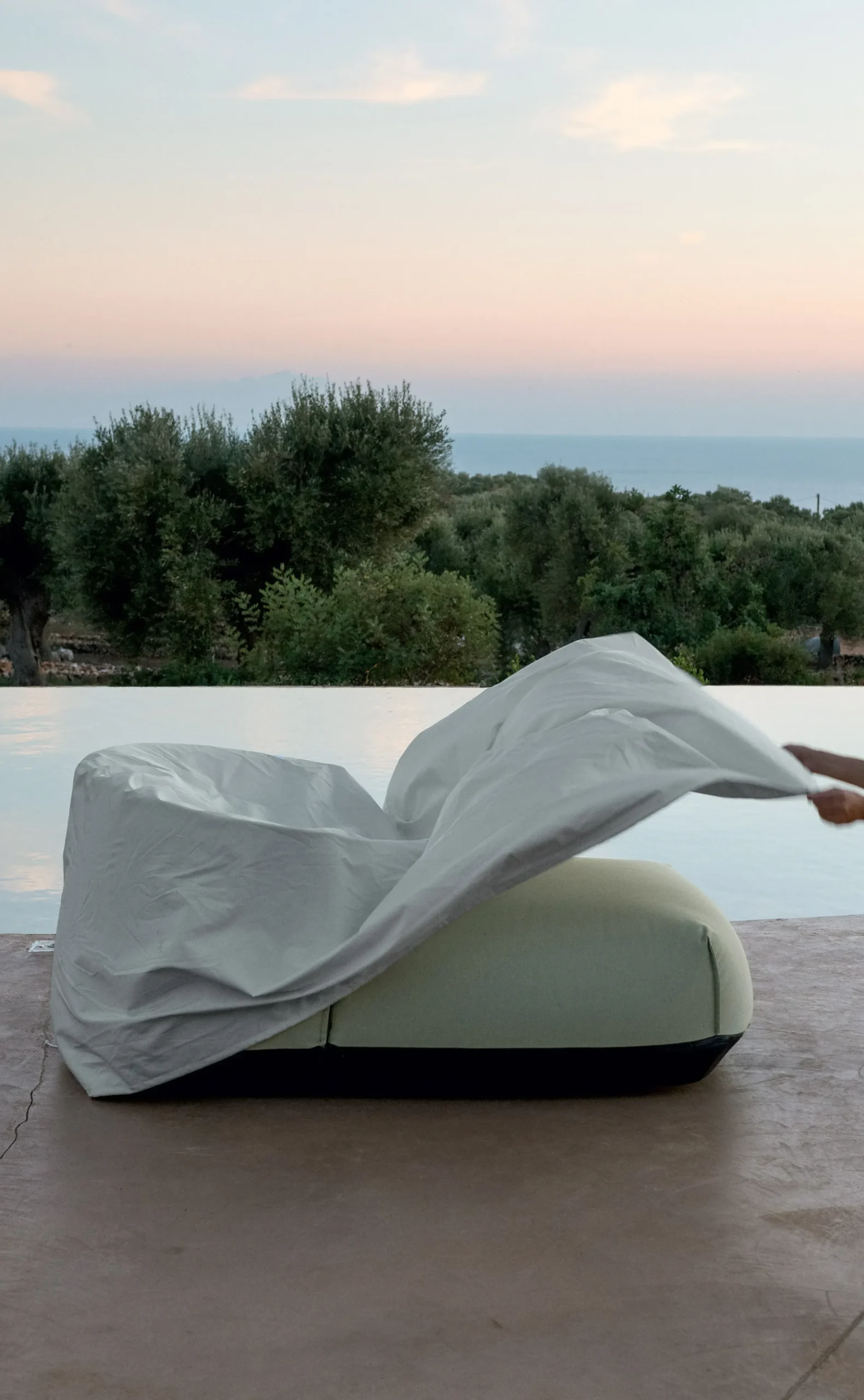 Dormeuse Exterieur Brioni Outdoor Tissu Vert / L 107 X P 156 Cm - Rembourre - Kristalia