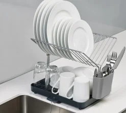 Egouttoir Y-Rack Metal Plastique Gris Noir - Joseph Joseph