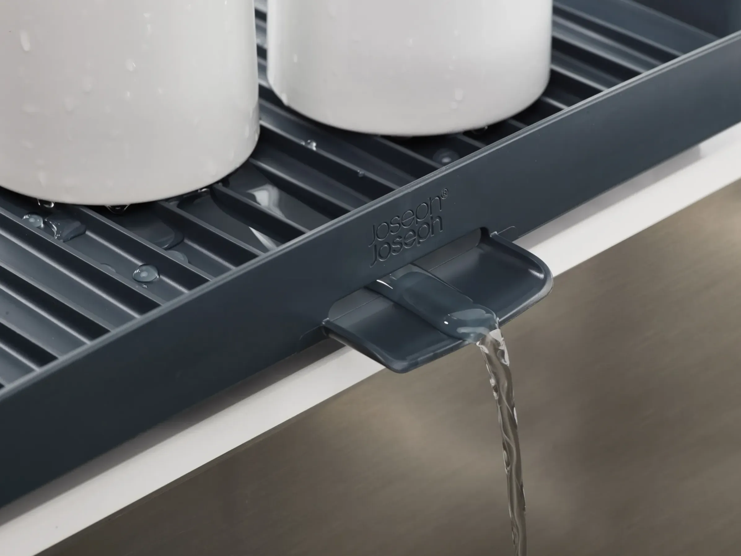 Egouttoir Y-Rack Metal Plastique Gris Noir - Joseph Joseph