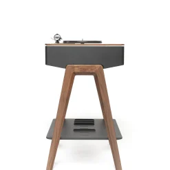 Enceinte Bluetooth Lx Platine Noir Bois Naturel / Enceinte Active Haute-Fidelite Tout-En-Un Avec Platine Integree - La Boite Concept