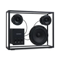 Enceinte Large Verre Noir Transparent / L 42 X H 33 Cm - Verre Trempe - Transparent Speaker