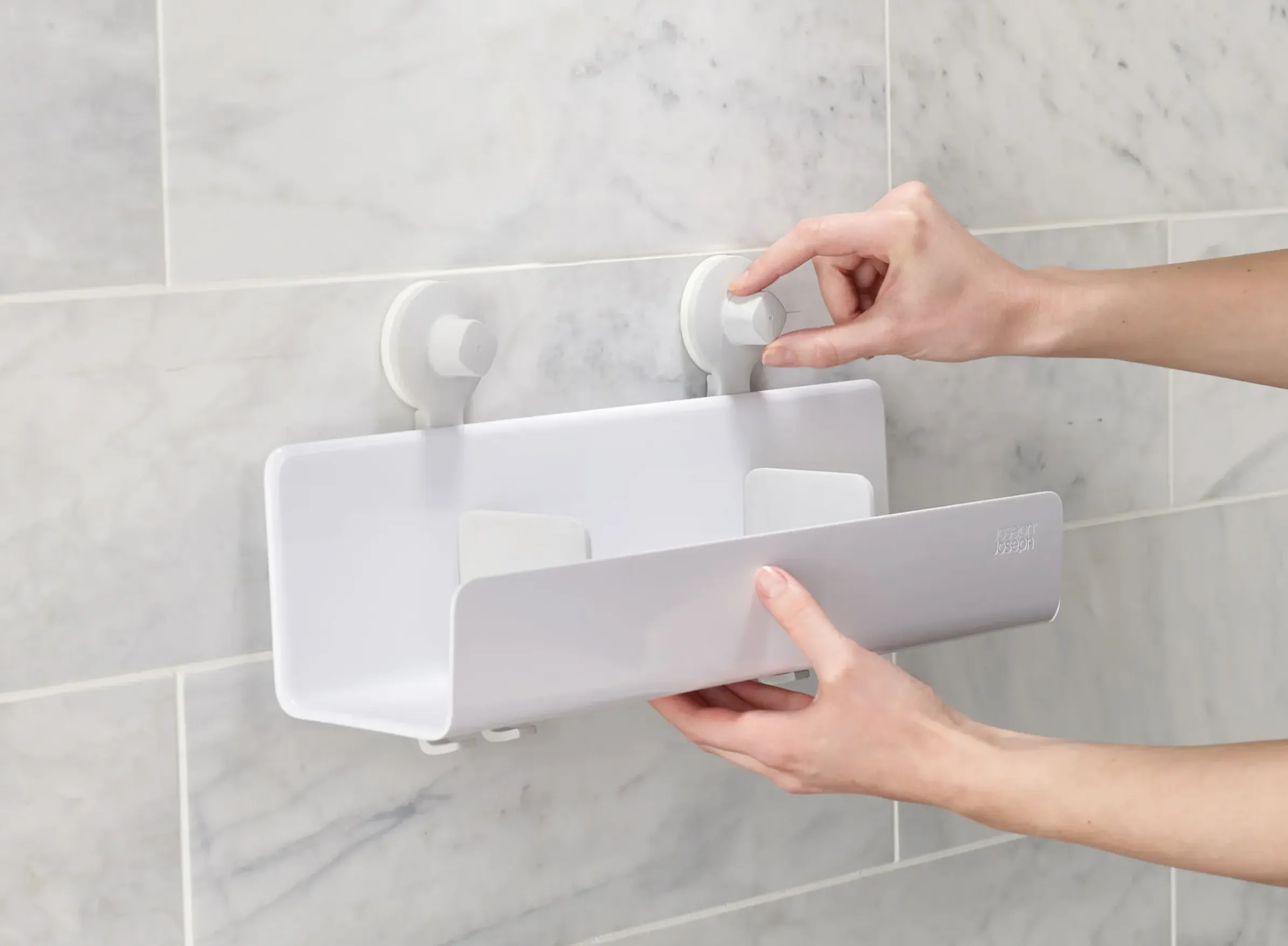 Etagere De Douche Easystore Large Plastique/ L 40 Cm - Ventouses Puissantes / Miroir Amovible - Joseph Joseph