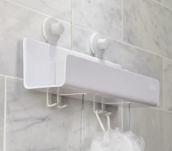Etagere De Douche Easystore Large Plastique/ L 40 Cm - Ventouses Puissantes / Miroir Amovible - Joseph Joseph