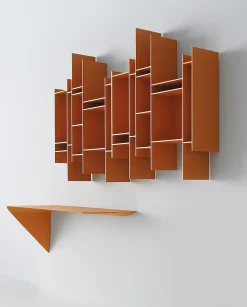 Etagere Mamba Light Bois/ Bureau Suspendu - Angle Droite - L 134 X H 44 Cm - Mdf Italia