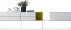 Etagere Minima 3.0 Metal Blanc Jaune / L 300 X H 79 Cm - Caissons Integres - Mdf Italia