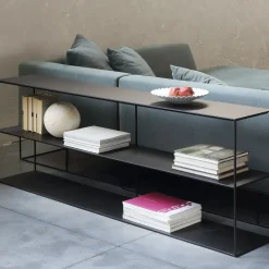 Etagere Slim Irony Metal Noir / Console - L 180 X H 64 Cm - Zeus