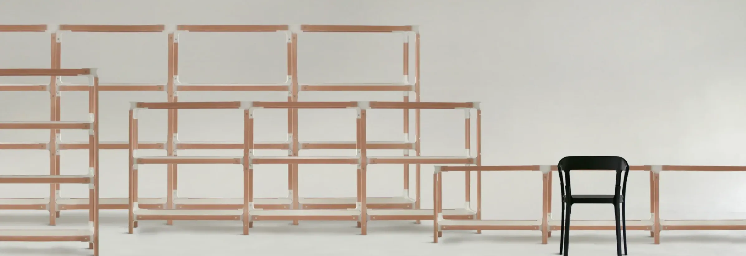 Etagere Steelwood Metal Blanc Bois Naturel / H 54 Cm - Magis