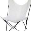 Fauteuil Aa Butterfly Outdoor Metal Tissu Blanc / Batyline - Structure Noire - Aa-New Design