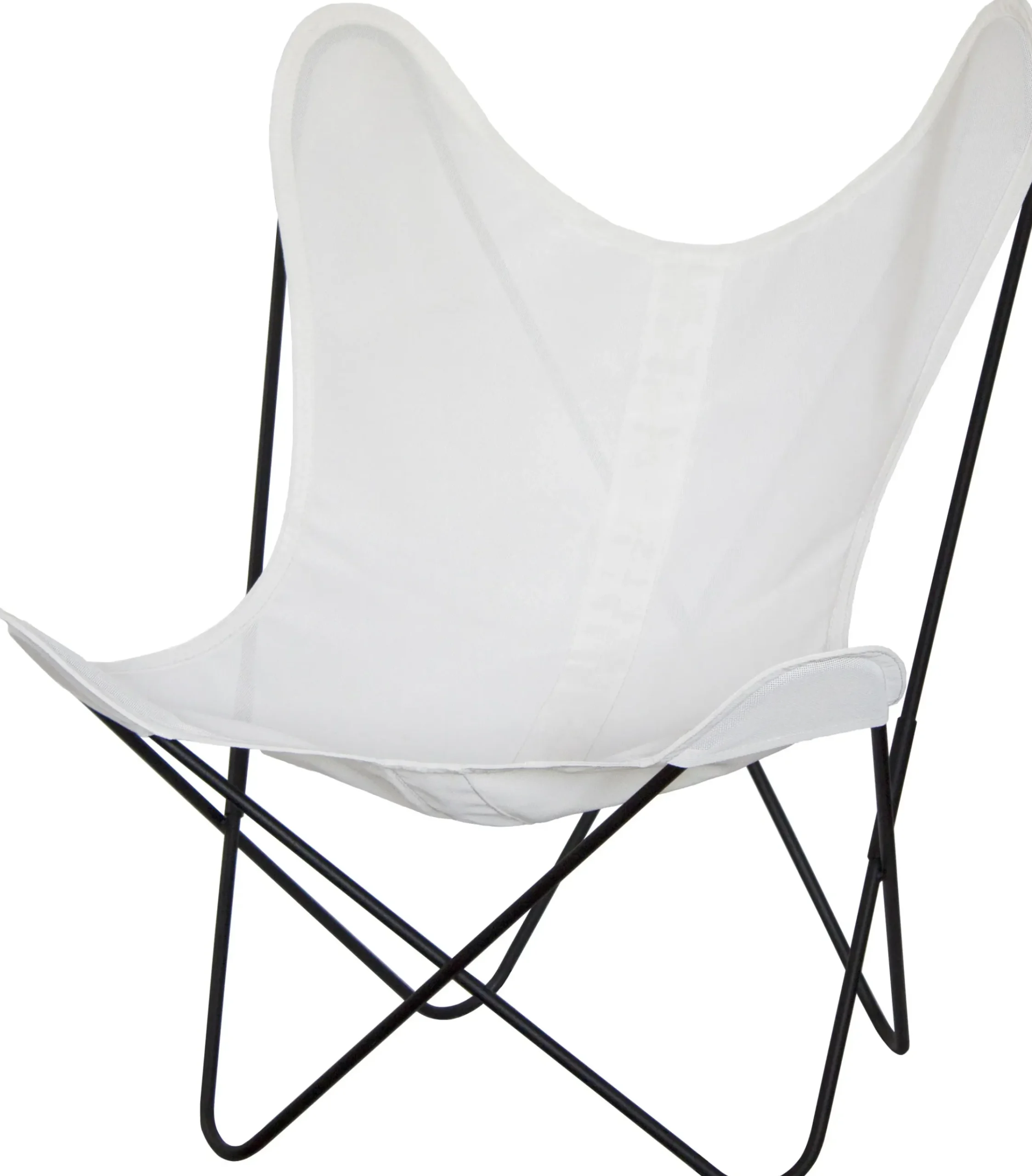 Fauteuil Aa Butterfly Outdoor Metal Tissu Blanc / Batyline - Structure Noire - Aa-New Design
