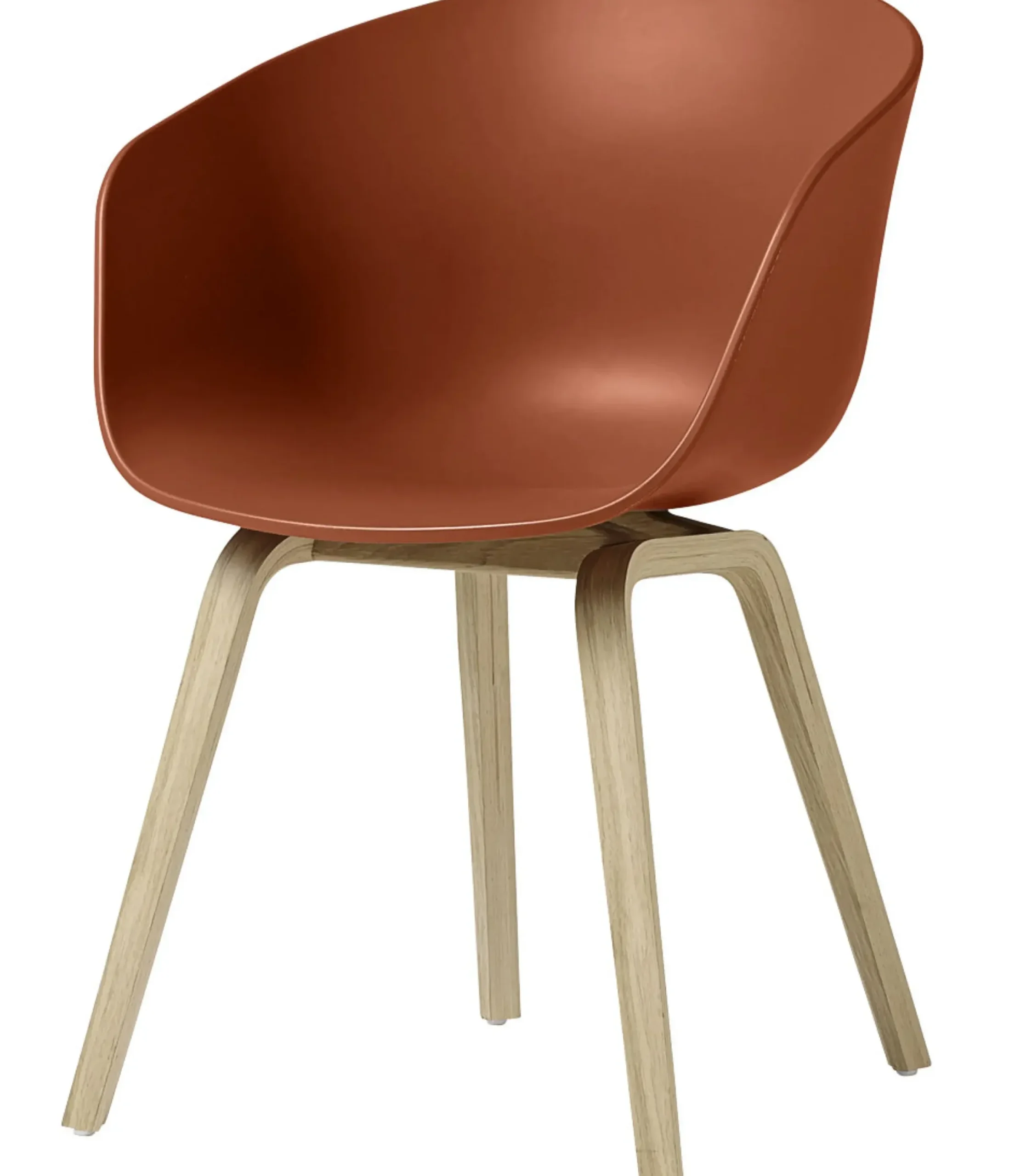 Fauteuil About A Chair Aac22 Plastique Orange Bois Naturel /- Hay