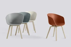 Fauteuil About A Chair Aac22 Plastique Orange Bois Naturel /- Hay