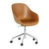 Fauteuil A Roulettes About A Chair Aac155 Cuir Marron / Rembourre - Cuir Integral - Hay