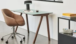Fauteuil A Roulettes About A Chair Aac155 Cuir Marron / Rembourre - Cuir Integral - Hay